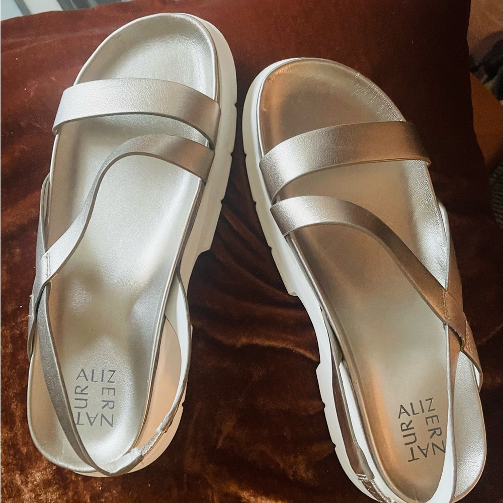 NATURALIZER WOMENS NEW JUBALEE FAUX LEATHER SLINGBACK SANDALS SHOES size 10